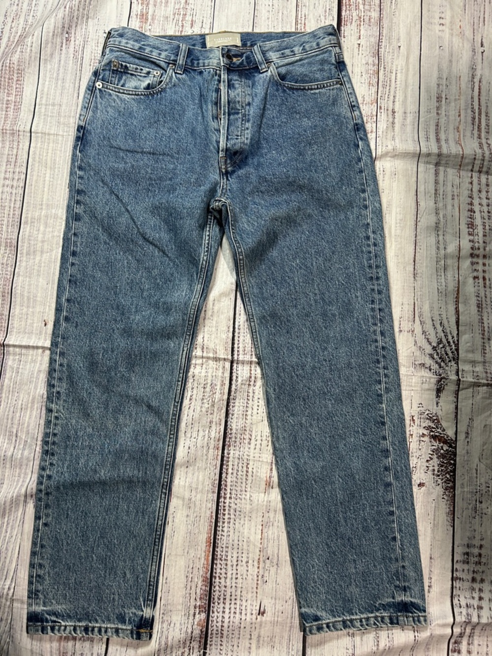 Everlane Straight-Leg Jeans in Faded Blue